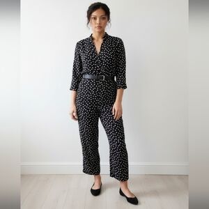 3549  Zara Black and White Dot Jumpsuit